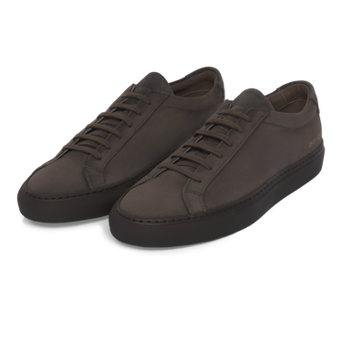 "Achilles" Nubuck Leather Sneaker in Charcoal