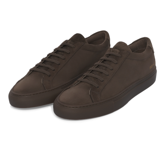 "Achilles" Nubuck Leather Sneaker in Moka