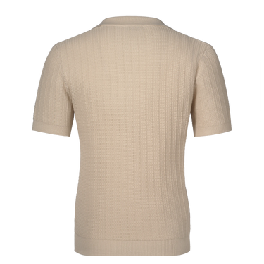 Cotton Links-Stitch Polo Shirt in Cream