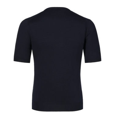 Cotton Crew-Neck T-Shirt in Navy Blue with Chest Pocket