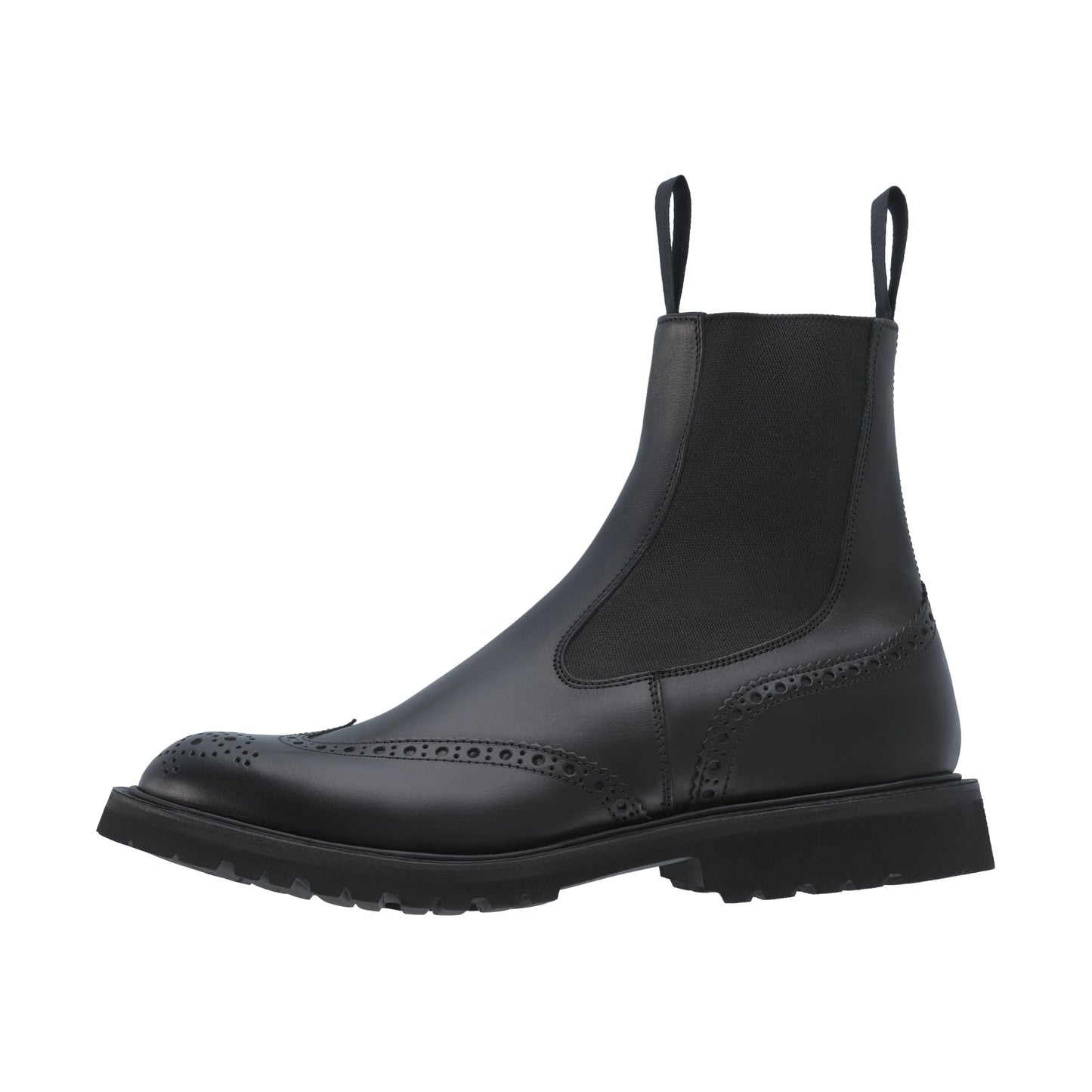 "Henry" Leather Slip-On Chelsea Boots in Black