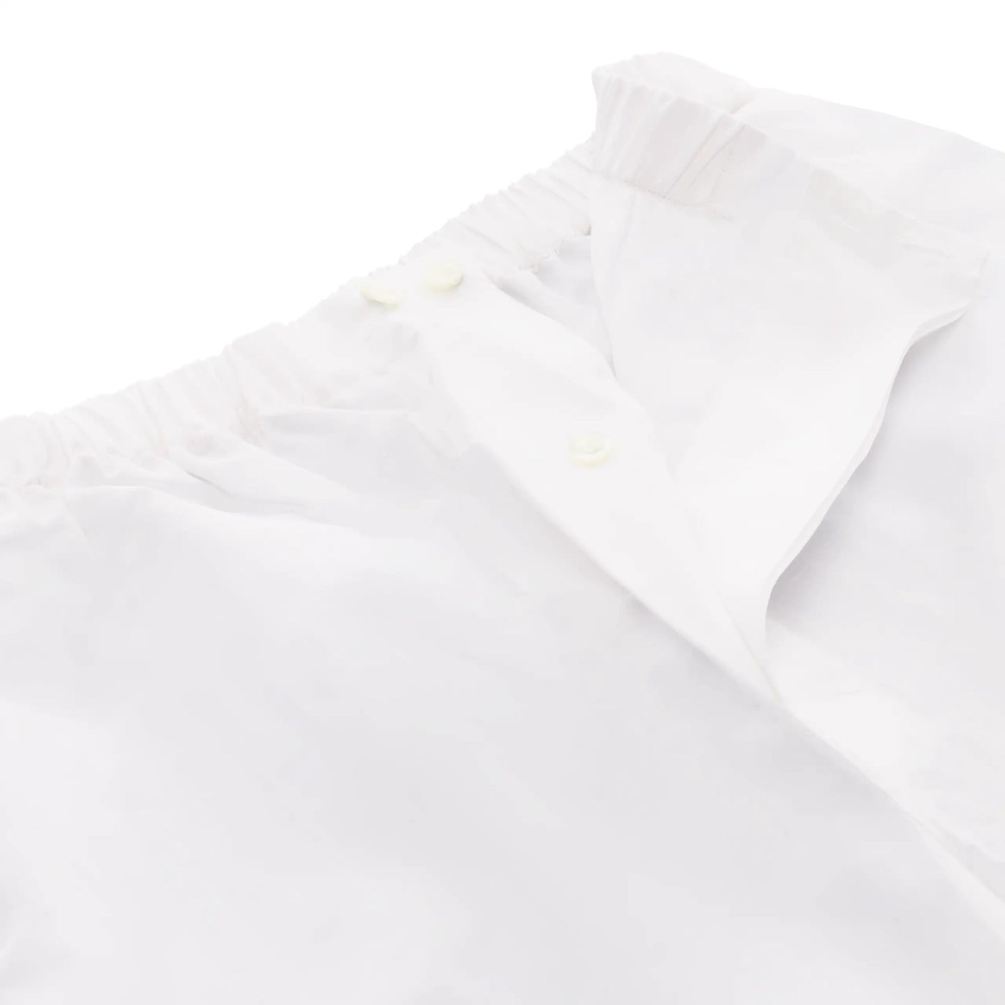 Gestreifter Pyjama aus Leinen in Weiß