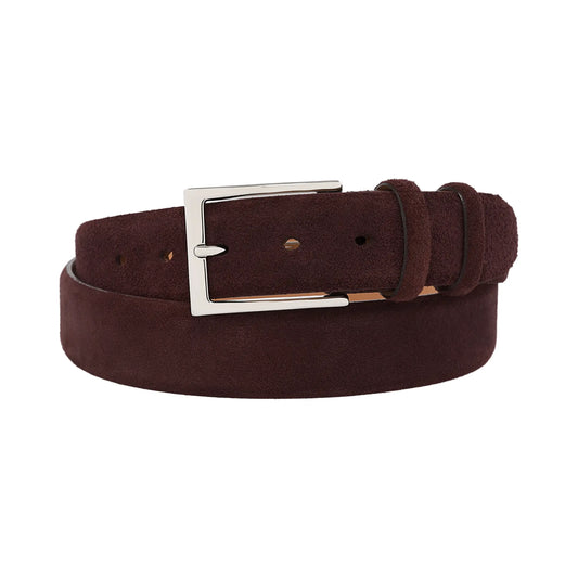 Suede Leather Belt in Brown