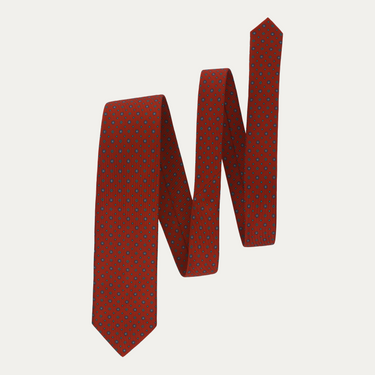 Corbata con forro y estampado rojo