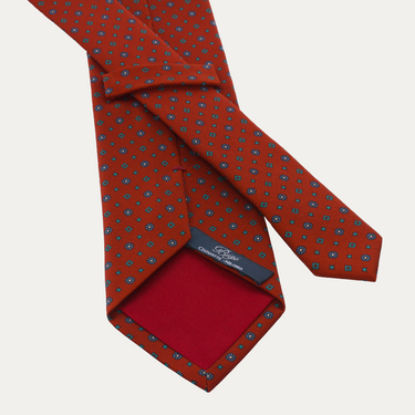 Corbata con forro y estampado rojo