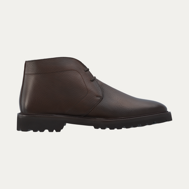 Leather Ankle Boots in Coffee Brown