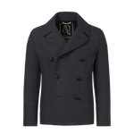 Sealup Amalfi Peacoat in Dark Blue, front view showing double-breasted design and wide lapels. Premium outerwear from SARTALE SS25 collection.