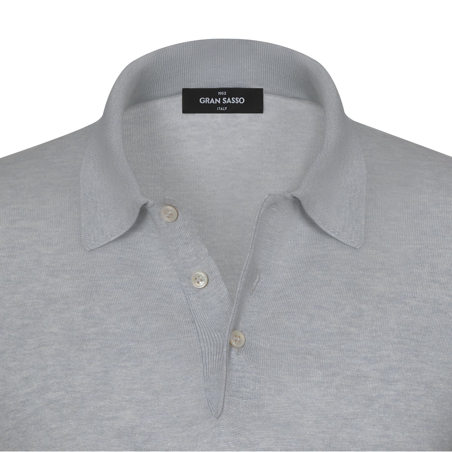 Silk Polo Shirt in Grey Melange