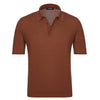 Silk Polo Shirt in Brick Red
