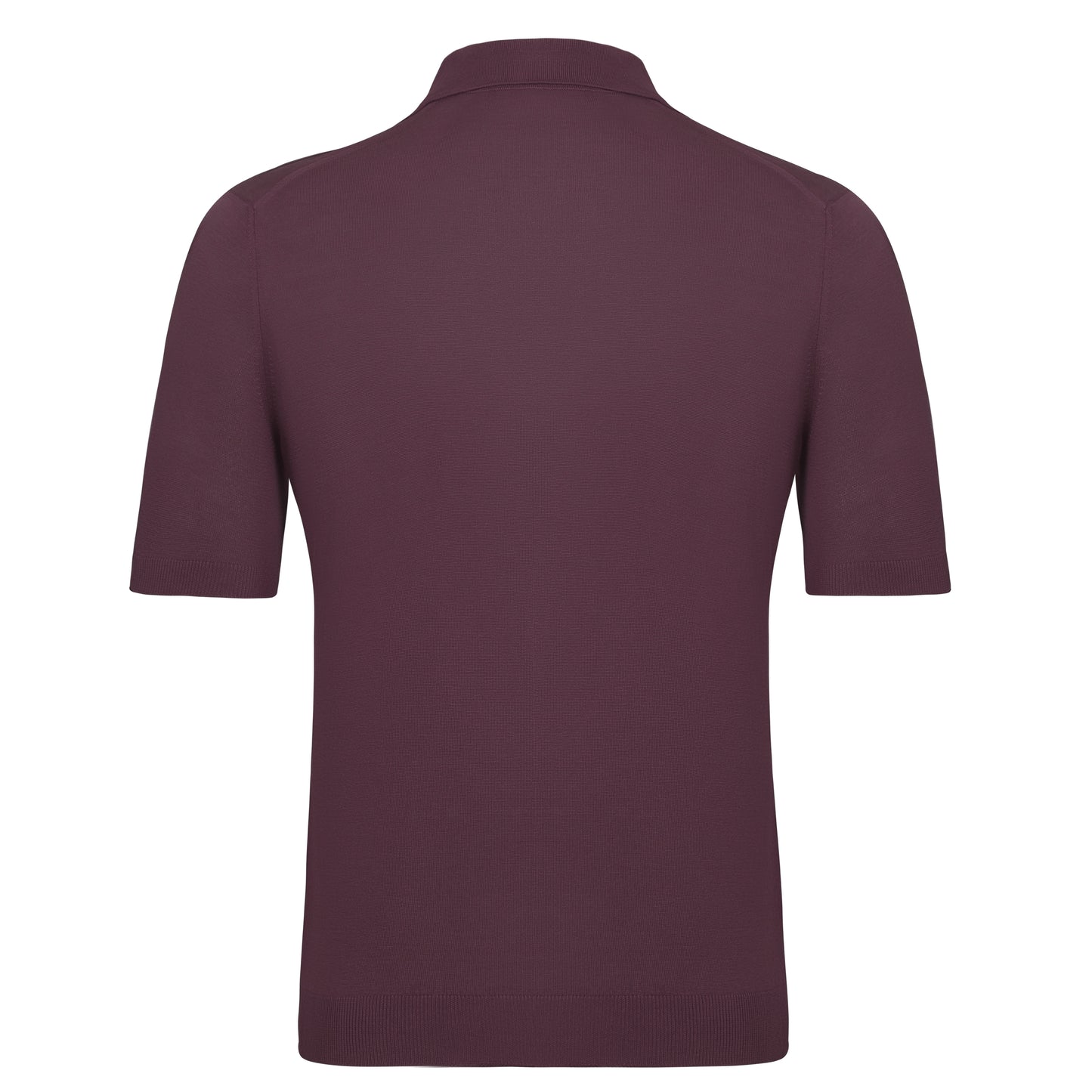 V-Neck Silk Polo Shirt in Plum Purple