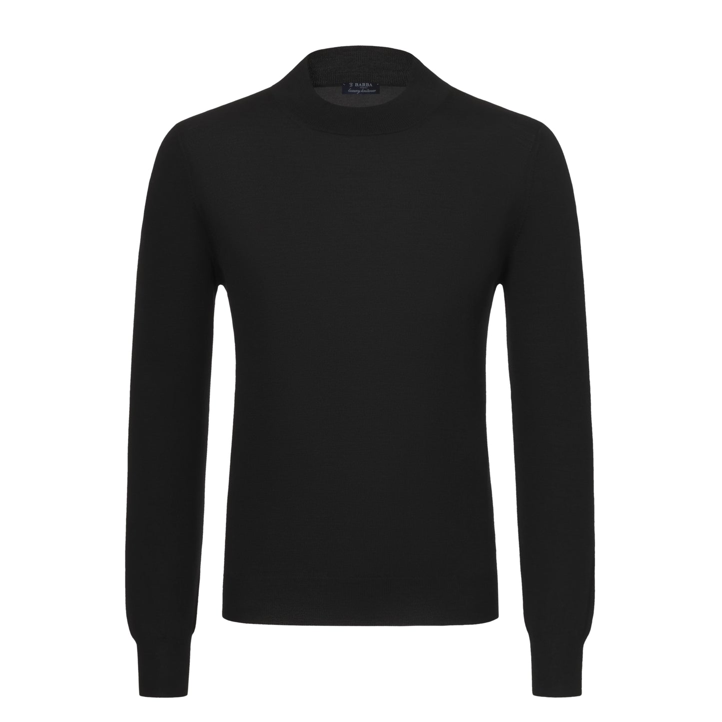 Crew-Neck Wool Pullover in Black