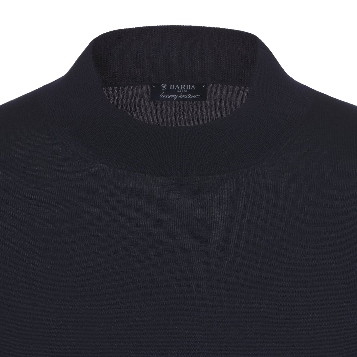 Crew-Neck Wool Pullover in Navy Blue