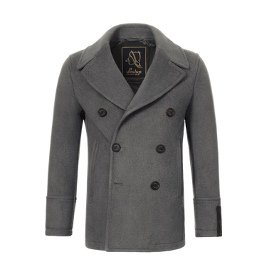 Amalfi Wool and Cashmere Peacoat in Grey