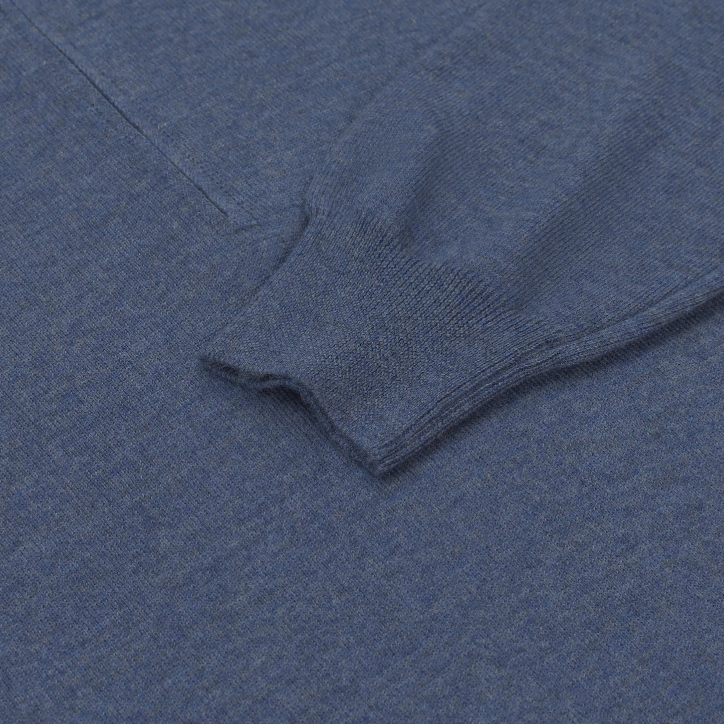 Wool Half-Zip Sweater in Royal Blue Melange