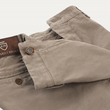 Richard J. Brown Regular-Fit Stretch-Cotton Trousers in Taupe - SARTALE