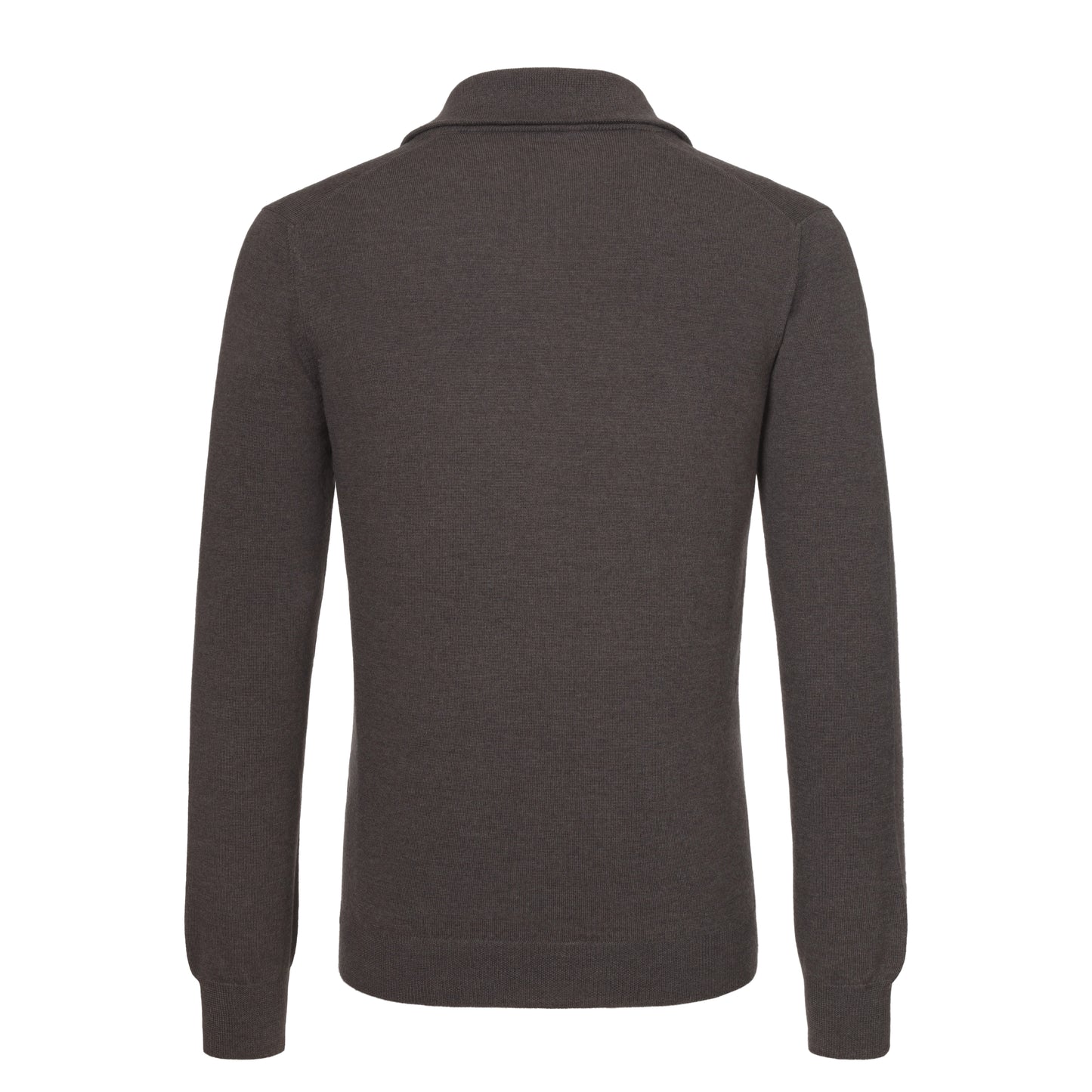 Wool Zip-Up Sweater in Mink Brown