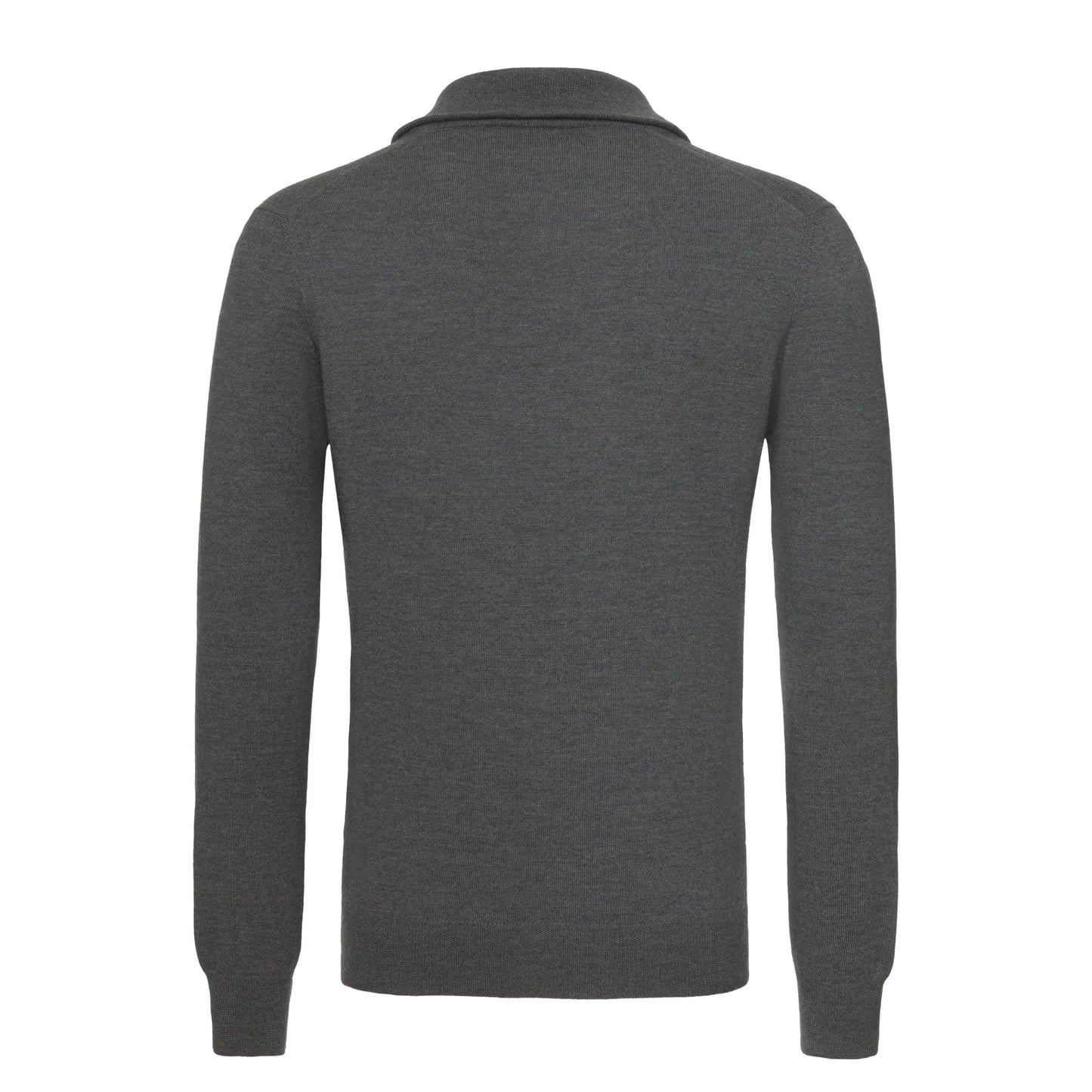 Wool Zip-Up Sweater in Grey Melange