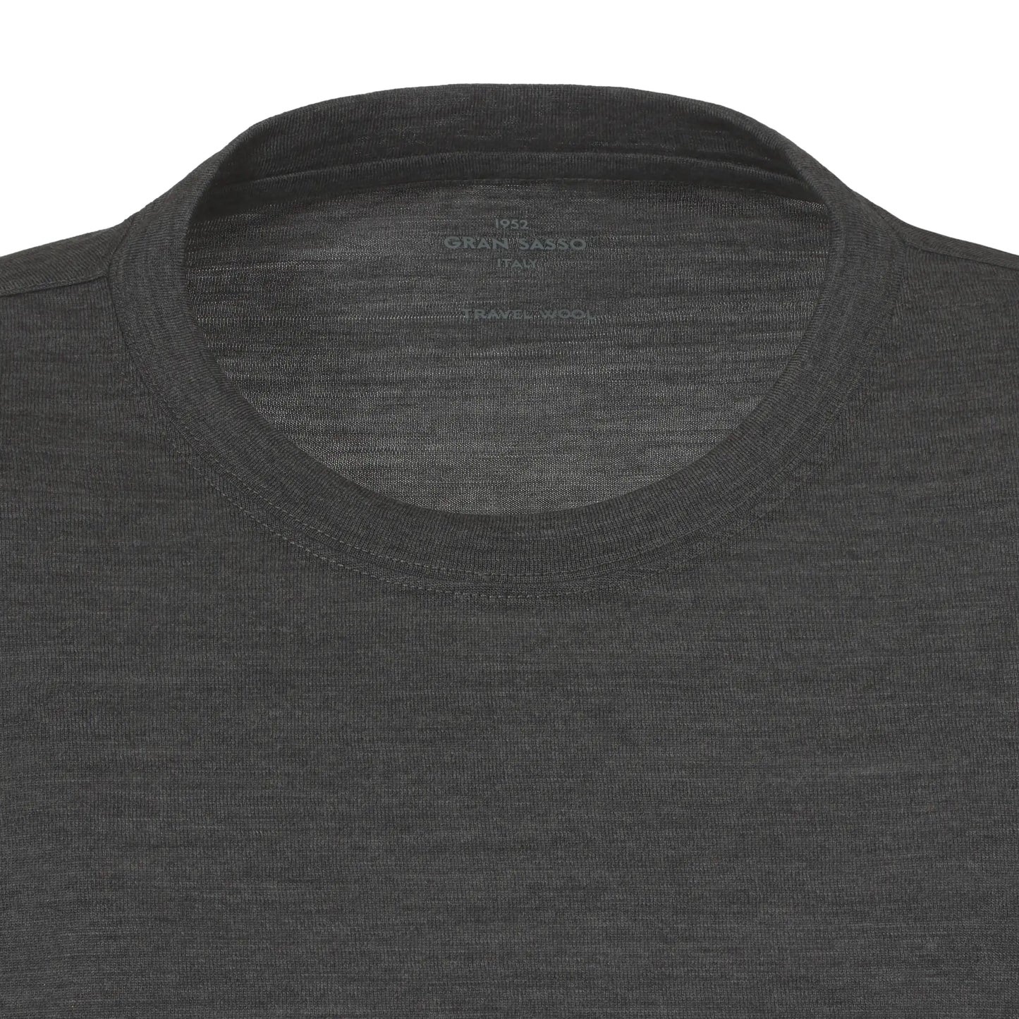 Langarm-T-Shirt aus Wolle in Grau-Melange