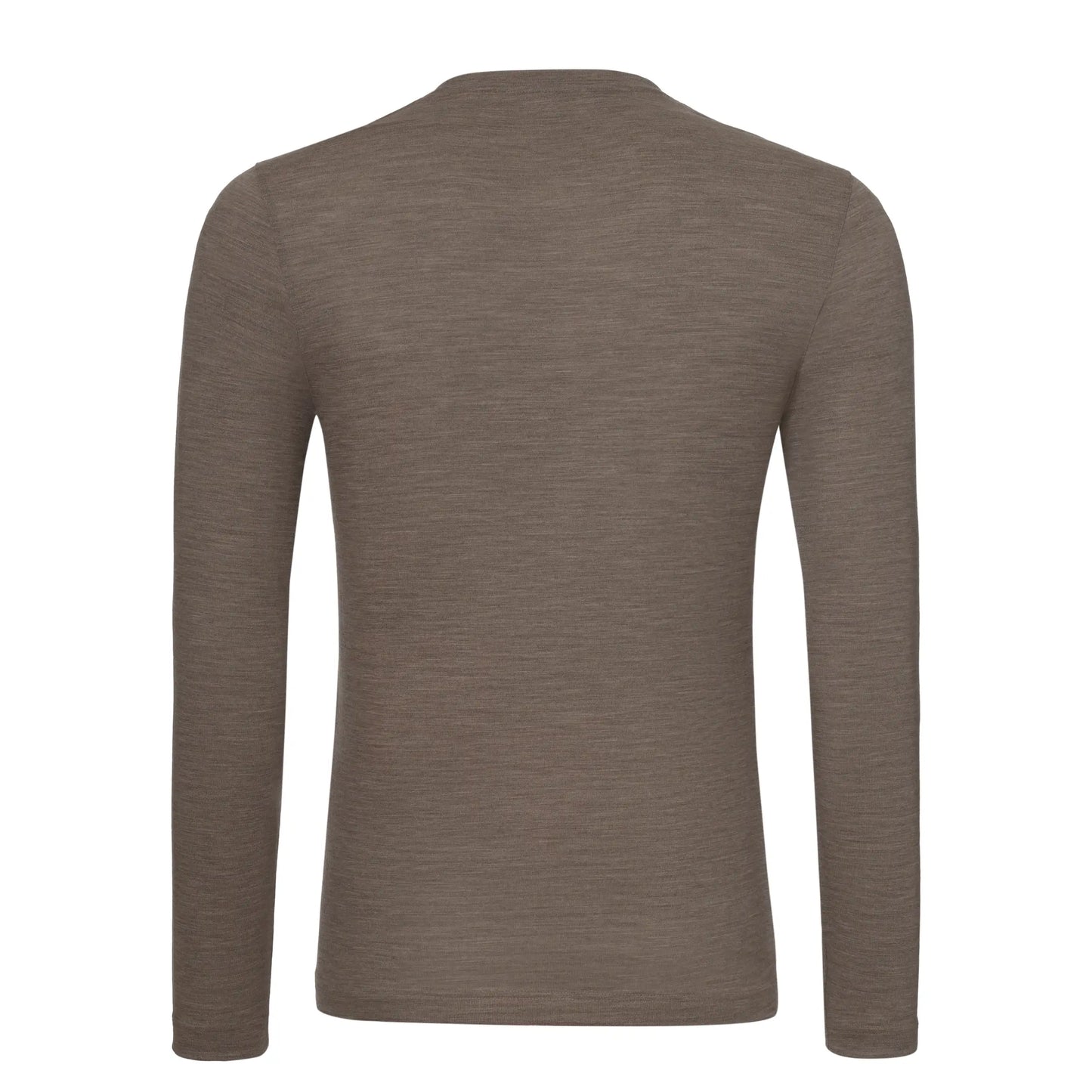 Wool Long Sleeve T-Shirt in Light Brown