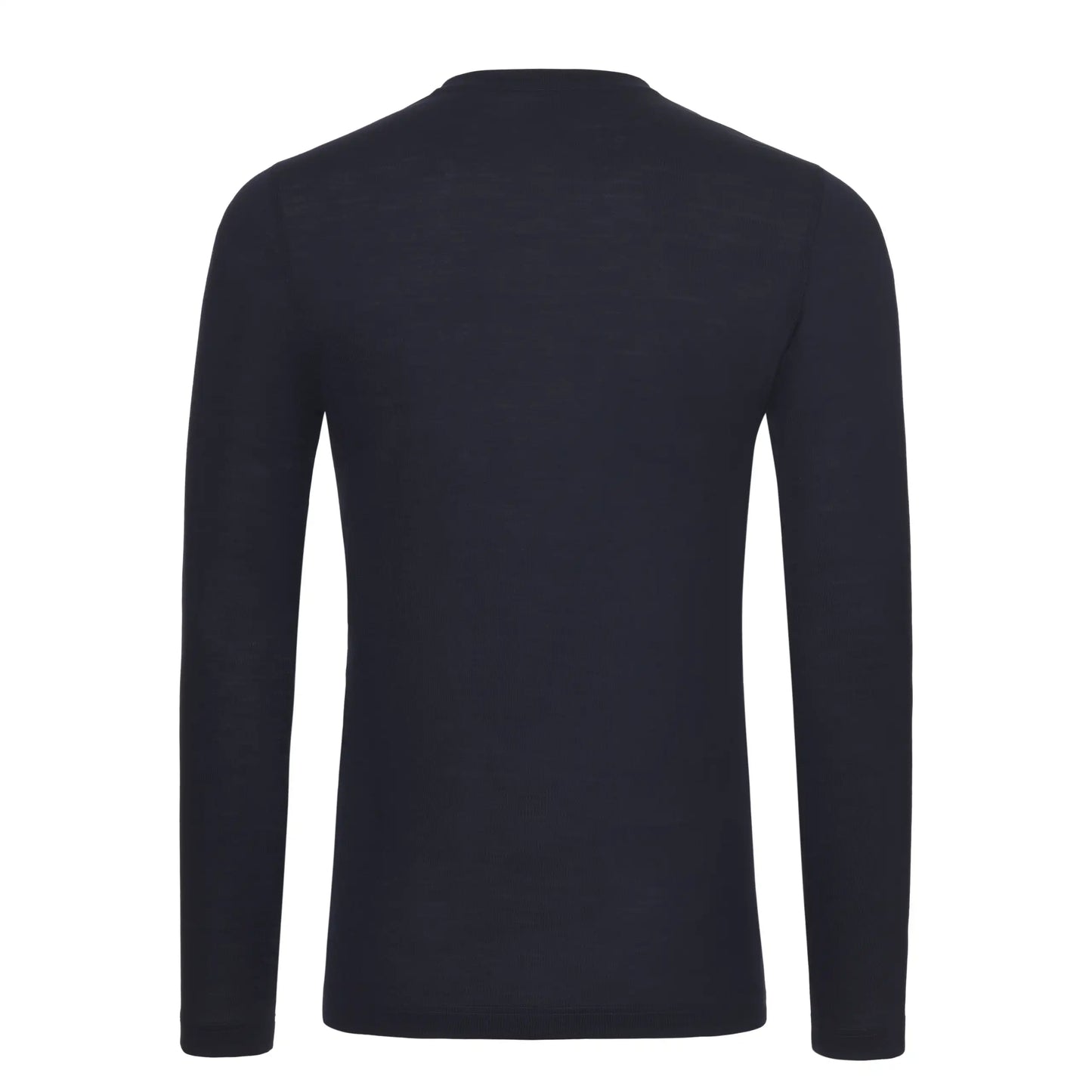 Wool Long Sleeve T-Shirt in Navy Blue