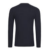 Langarm-T-Shirt aus Wolle in Marineblau