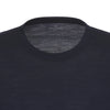 Langarm-T-Shirt aus Wolle in Marineblau