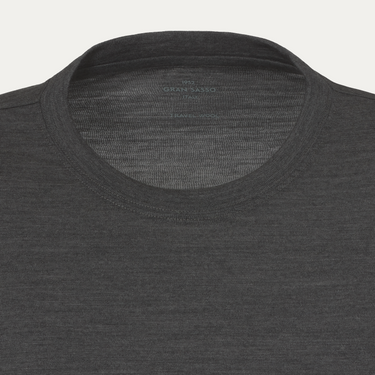 Wool Long Sleeve T-Shirt in Grey Melange