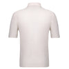 Two-Button Linen-Blend Polo Shirt in Milky White