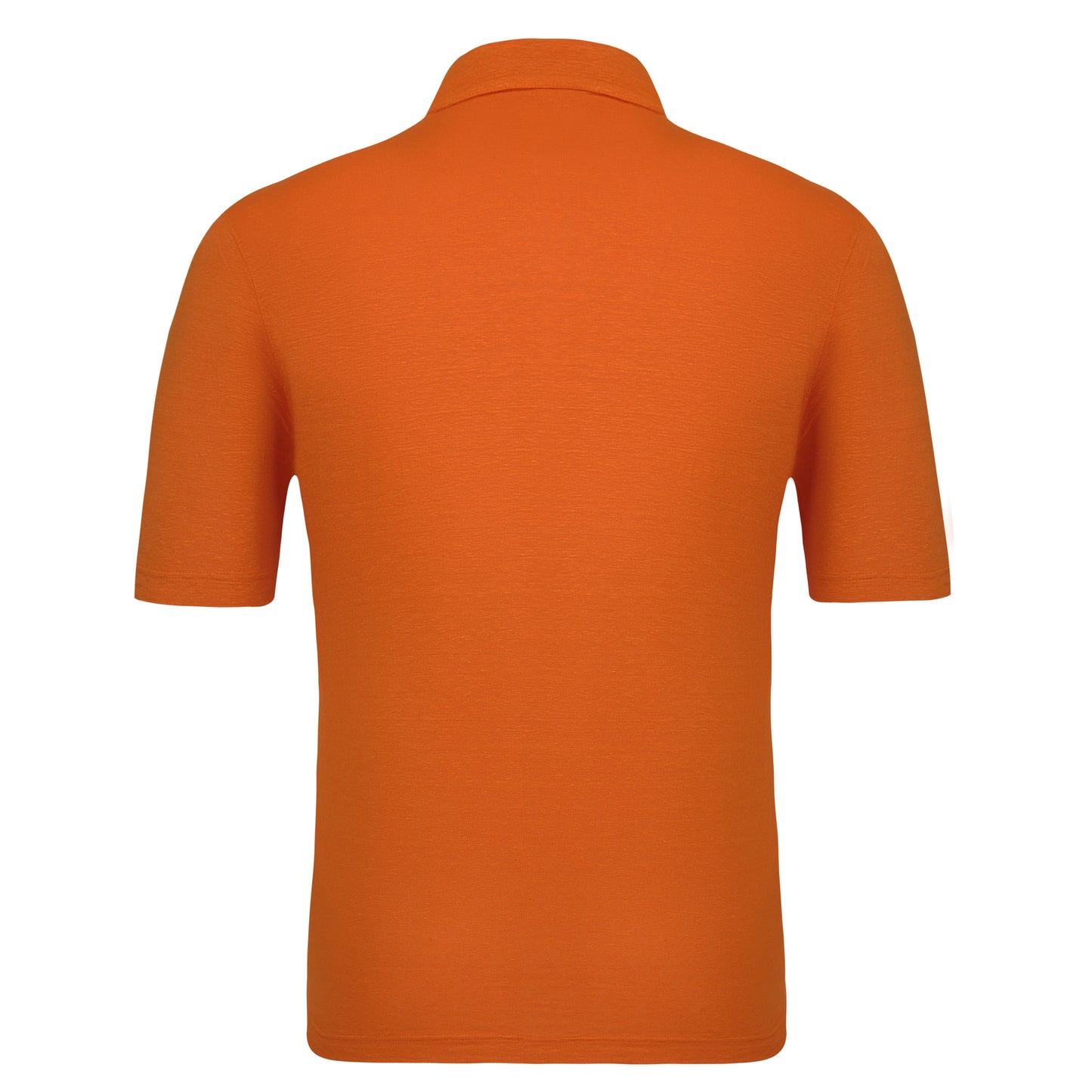 Zwei-Knopf-Poloshirt aus Leinenmischung in leuchtendem Orange