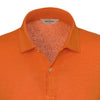 Two-Button Linen-Blend Polo Shirt in Bright Orange