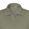 Two-Button Silk Polo Shirt in Green Melange