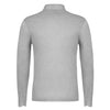 Baumwoll-Poloshirt in Graumeliert mit langer Knopfleiste
