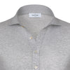 Cotton Polo Shirt in Grey Melange with Long Placket