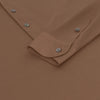 Cotton Polo Shirt in Bronze with Long Placket