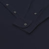 Cotton Polo Shirt in Navy Blue with Long Placket