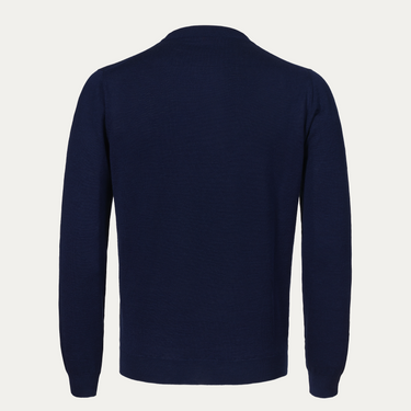Svevo Silk and Linen-Blend Dark Blue Sweater - SARTALE