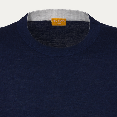 Svevo Silk and Linen-Blend Dark Blue Sweater - SARTALE