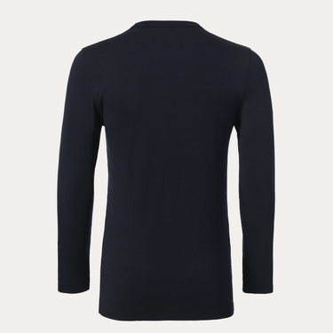 T-Shirt mit Rundhalsausschnitt und langen Ärmeln in Dunkelblau