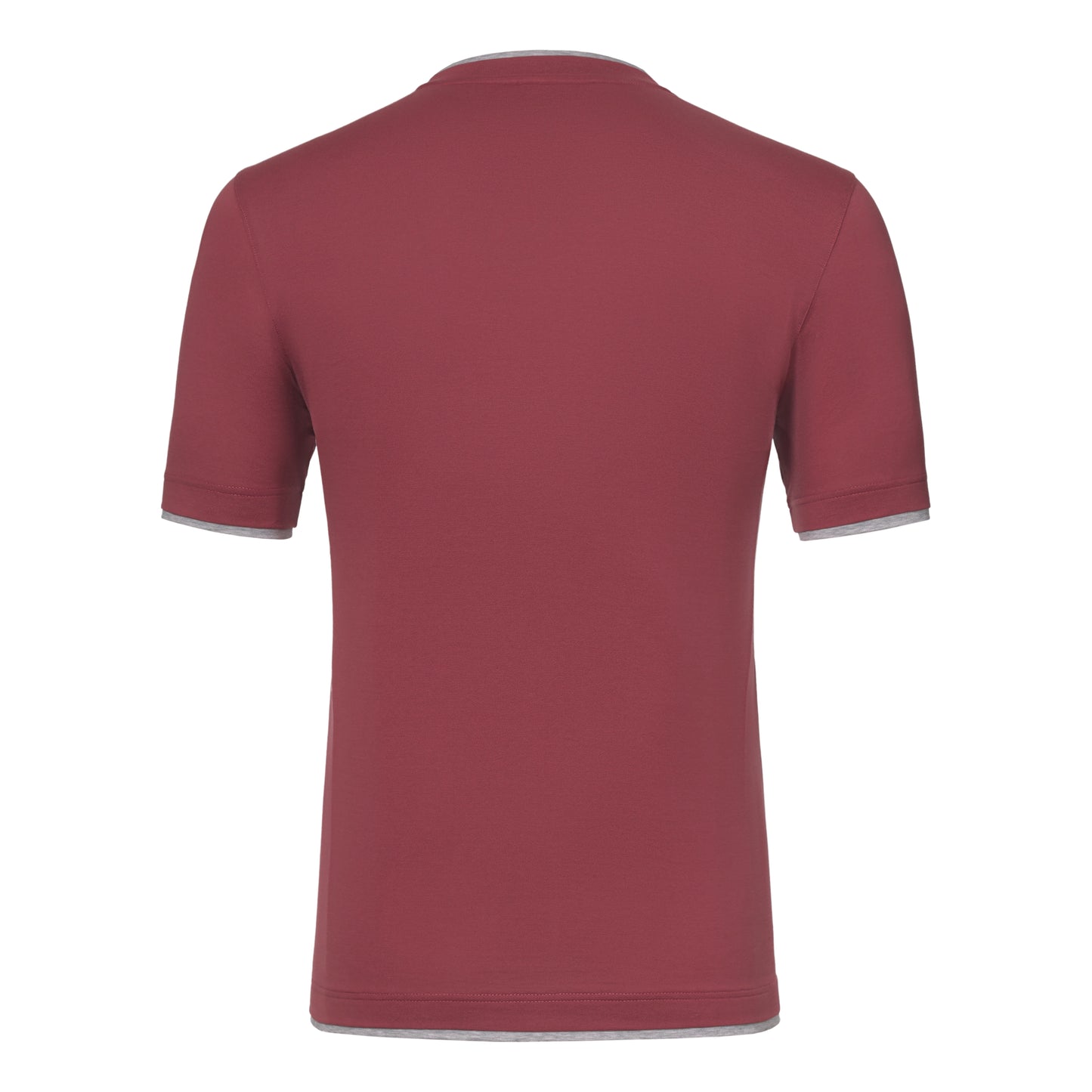 Baumwoll-T-Shirt mit Rundhalsausschnitt in mattem Magenta