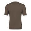 Cotton Crew-Neck T-Shirt in Earth Brown