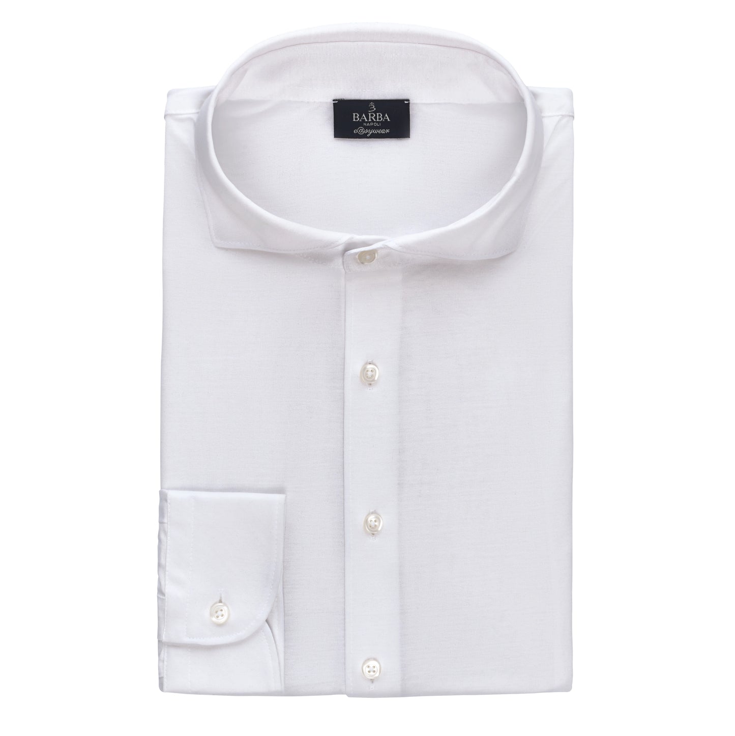 Jersey-Baumwoll-Shirt in Weiß