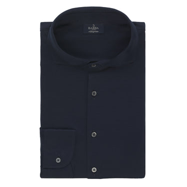 Jersey Cotton Shirt in Midnight Blue