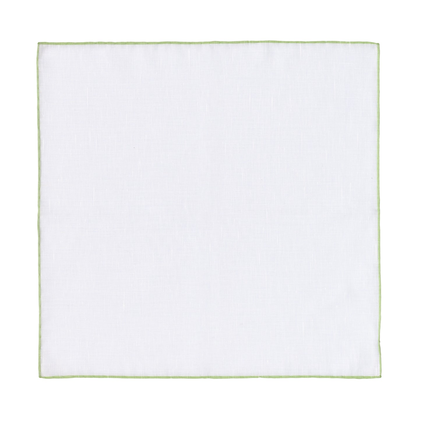Cotton-Linen Pocket Square in White and Light Green