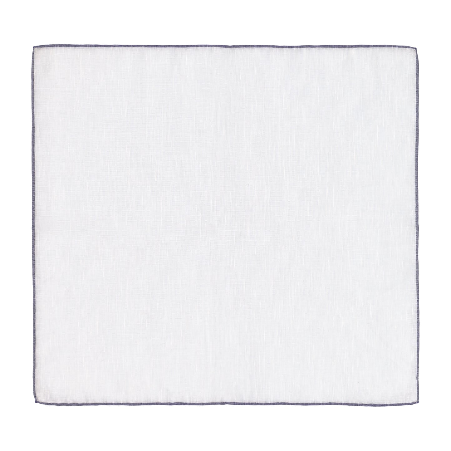 Cotton-Linen Pocket Square in Off White and Navy Blue