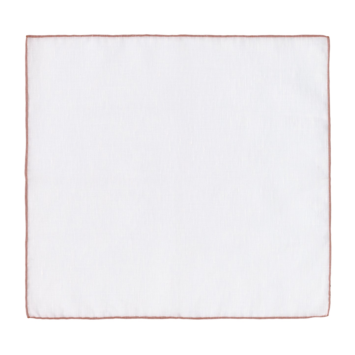Cotton Blend Pocket Square in White and Caramel