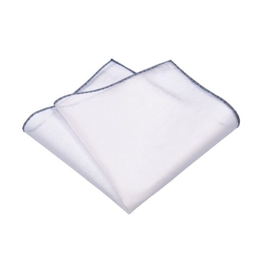 Cotton Blend Pocket Square in White