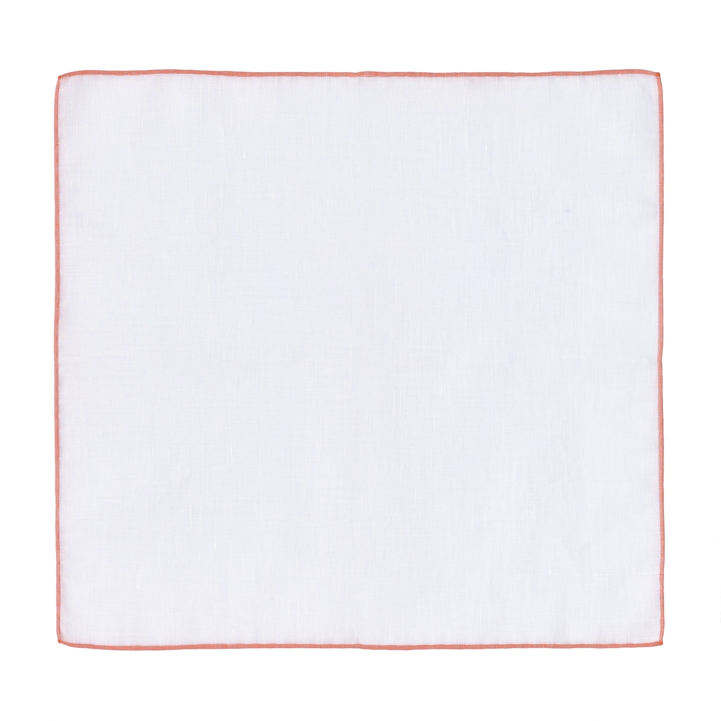 Cotton-Linen Pocket Square in White and Orange