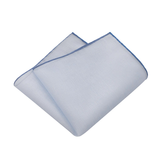 Cotton-Linen Pocket Square in Light Blue
