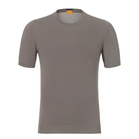 Crew-Neck Cotton Jersey T-Shirt in Taupe