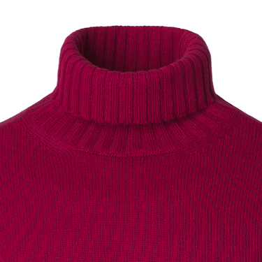 Turtleneck Cashmere Sweater in Fuchsia